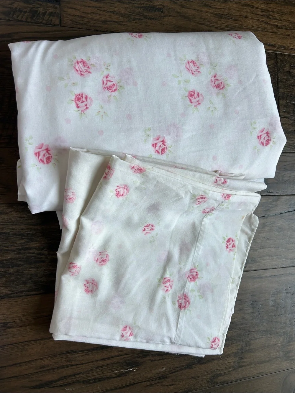 Vintage Pink Rose Print Bed Sheet Set